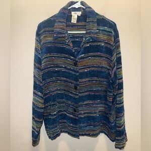 Coldwater Creek Multicolor Striped Button Down Shirt